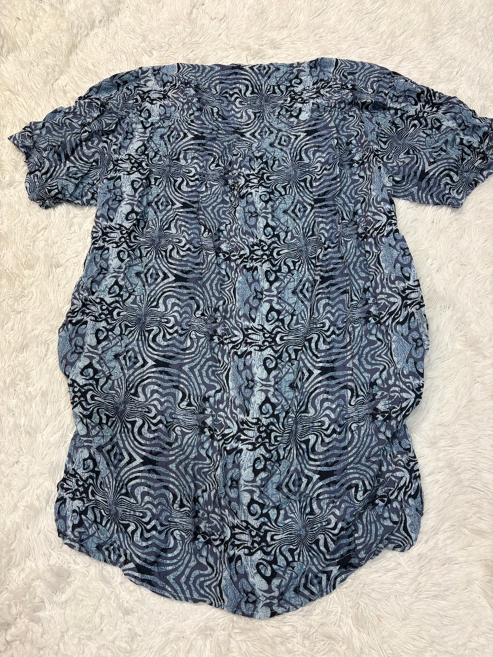 Urban Outfitters UO Dean Printed Shirt Dress Blue - Picture 5 of 5